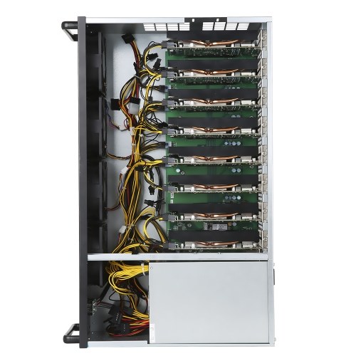 

8 графических карт для AMD RX580 Extensible 240Mhash / s ETH Mining Machine Шахта Mining Mining с питанием 1800 Вт