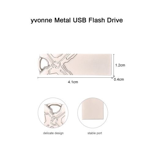 

yvonne Metal USB Flash Drive Pen Drive 64G Memory Stick Pendrives Gift