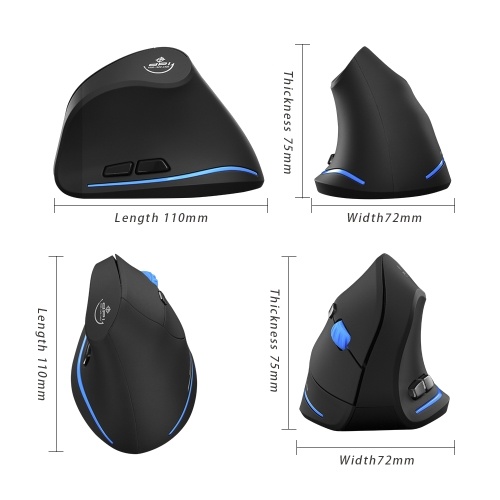 

Zelotes F-35A Vertical Wireless Gaming Mouse Adjustable 2400DPI Optical 2.4G Mice