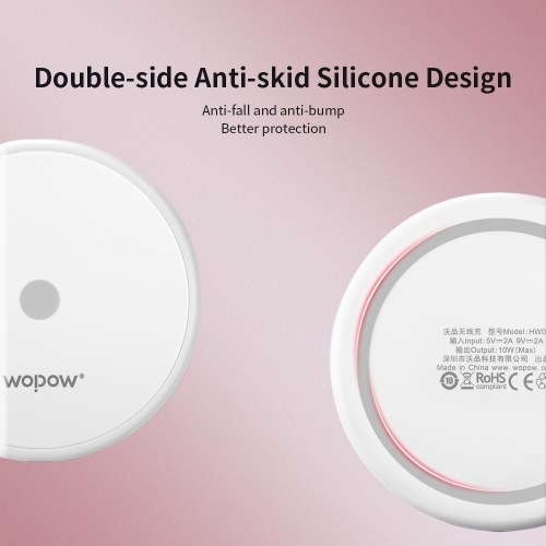 WOPOW Cargador inalámbrico Doble carga rápida iPhone Samsung Teléfono móvil Carga rápida Escritorio Cargador inalámbrico Blanco HW08