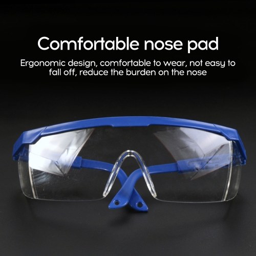 Anti-splash Dust-proof Protective Glasses + 50pcs Disposable Mask Non-Woven Carbon Dustproof Blue