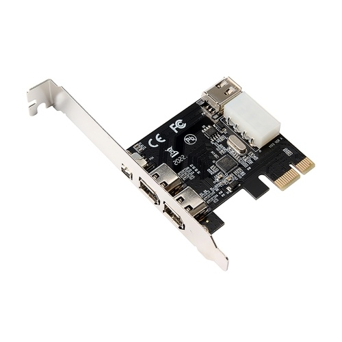 

PCI-E to 1394 Adapter Card PCI-E x1 to 3-port DV High-definition Video Capture Card with 2*1394A 6Pin 1*1394A 4Pin Ports