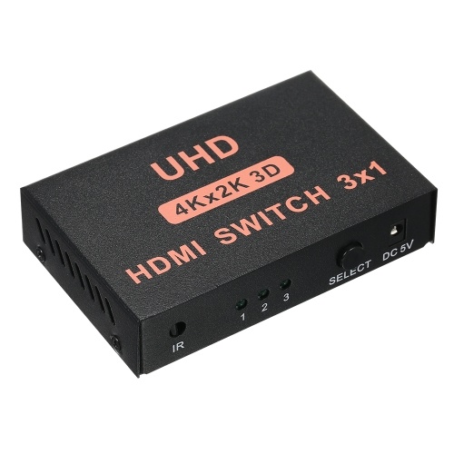 

Portable HD 3 in 1 out Switcher Up to 4K*2K Resolution Metal Shell Stable Transmission Support Button/Remote Control Switch