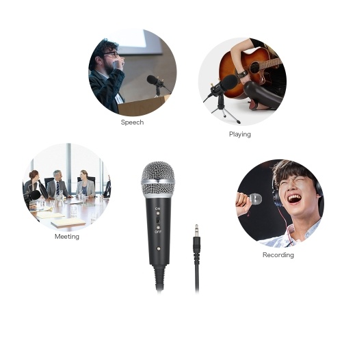 

Professional Condenser Microphone 3.5mm Plug and Play Home Studio Podcast Vocal Recording Microphones with Mini MIC Stand Dual-layer Acousticfilter for iPhone Laptop PC Tablet