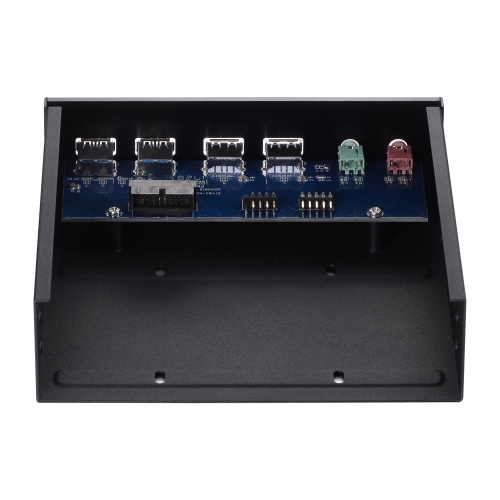 

5.25" Front Bay USB Hub 2-Port USB 3.0 & 2-Port USB 2.0 HUB HD Audio Output Port Front Panel Computer Case Optical Drive Bay Conve