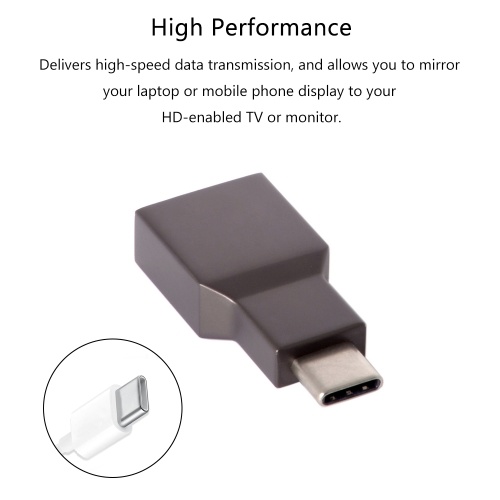 

Type-C to HD Adapter USB-C Converter Plug & Play 4K @30hz for Mobile Phone Laptop