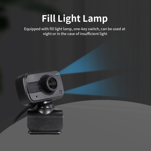 

Drive-free USB Webcam Manual Focus Web Camera Built-in Microphone Desktop Laptop Camera with LED Fill Light Lamp
