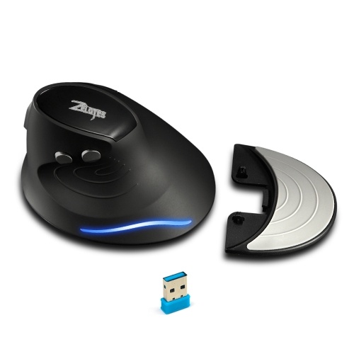 ZELOTES F-17 Vertical Mouse 2.4GHz Wireless Gaming Mouse 6 Keys Ergonomic Optical Mice with 3 Adjustable DPI for PC Laptop 
