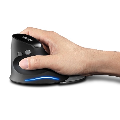 ZELOTES F-17 Vertical Mouse 2.4GHz Wireless Gaming Mouse 6 Keys Ergonomic Optical Mice with 3 Adjustable DPI for PC Laptop 