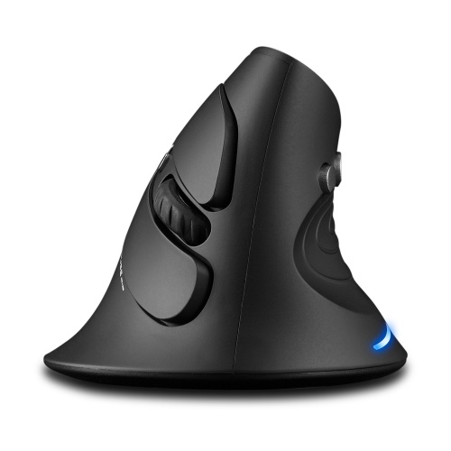 ZELOTES F-17 Vertical Mouse 2.4GHz Wireless Gaming Mouse 6 Keys Ergonomic Optical Mice with 3 Adjustable DPI for PC Laptop 