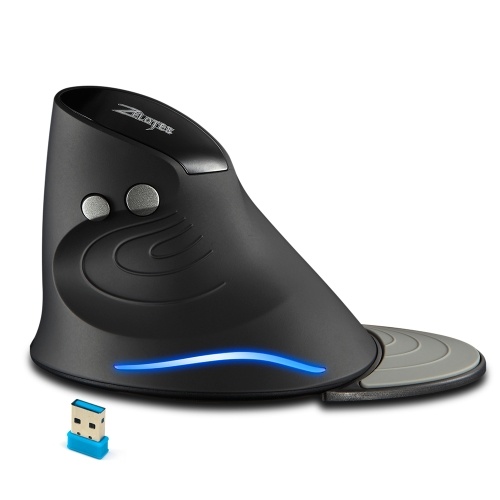 ZELOTES F-17 Vertical Mouse 2.4GHz Wireless Gaming Mouse 6 Keys Ergonomic Optical Mice with 3 Adjustable DPI for PC Laptop 