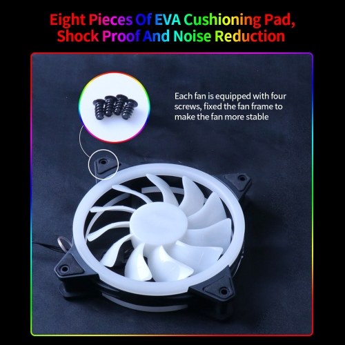 

Computer Radiator Fan 12cm Case Cooling RGB Fan Mute Cool Lighting Efficient Heat Dissipation High Speed Three Option 6 Fans