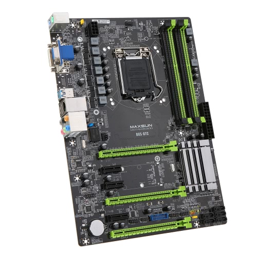 

MAXSUN MS-B85-BTC Motherboard Systemboard for Intel B85/LGA1150 Socket Processor DDR3 SATA3 USB3.0 ATX Mainboard for Miner Mining Desktop
