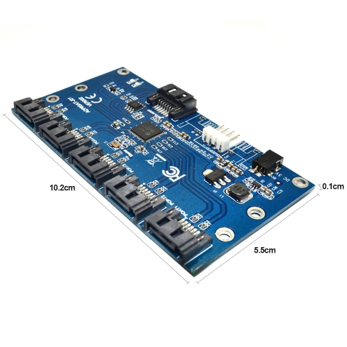 

SATA Adapter Card 1 to 5 Port Converter SATA Port Multiplier Hard Disk Riser Card Hub for Windows Blue