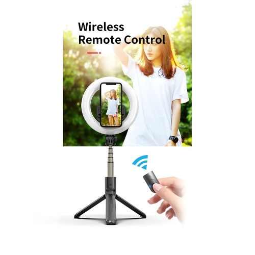 

Портативные светодиодные фотографические лампы BT Wireless Live Light Selfie Stick со съемным пультом дистанционного управления для селфи / ТВ / прямой трансляции