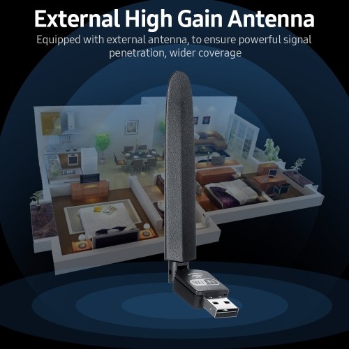 

150 Мбит / с USB Беспроводная сетевая карта USB Wi-Fi адаптер Портативный Wi-Fi приемник Широкая совместимость подходит для настольных компьютеров, ноутбуков