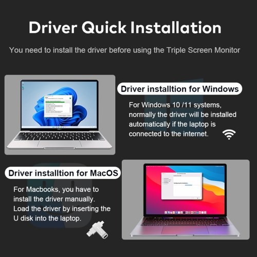 14`` Laptop Screen Extender 1080P FHD Portable Triple Monitor for 13-17.3`` Laptop Folding Monitor Extender with Kickstand Carrying Bag 