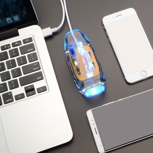 

Multiport USB HUB 4-Ports High Speed USB2.0 Hub Splitter with Cool Backlit LED Light Plug and Play