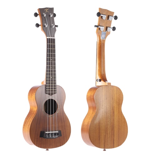 

KAKA KUS-70 21" Solid Koa Top Side Ukulele 4 Strings Green Shell Inlay Rosewood Fretboard with Gig Bag Tuner Strings Set Cleaning