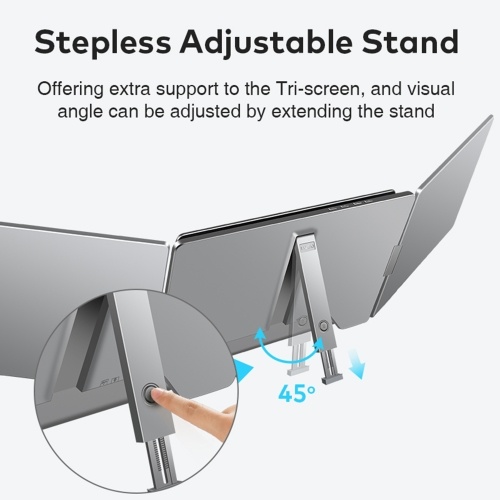 16`` Laptop Screen Extender 16:10 FHD Portable Triple Monitor for 12-18.5`` Laptop Folding Monitor Extender with Kickstand Carrying Bag 