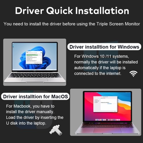 16`` Laptop Screen Extender 16:10 FHD Portable Triple Monitor for 12-18.5`` Laptop Folding Monitor Extender with Kickstand Carrying Bag 