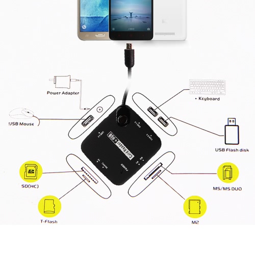 

Multi-в-1 Micro хост USB-концентратор адаптер OTG кабель Card Reader USB 2.0 Поддержка USB OTG совместимых устройств / Смартфоны /
