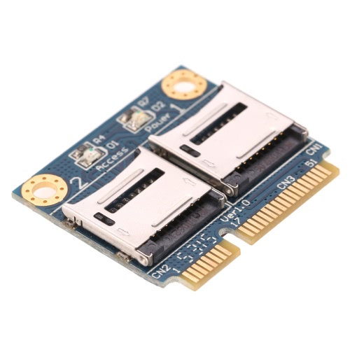 

Dual TF Card to Mini PCI-E Express with Half Bracket Memory Card Reader Adapter