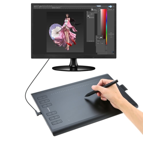 Huion New 1060PLUS Graphic Drawing Tablet with Digital Painting Rechargeable Pen