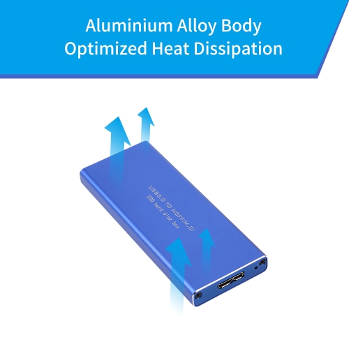 

NGFF M.2 to USB 3.0 5Gbps SSD Enclosure Adapter Storage Case with UASP Applicable to 2230 / 2242 / 2260 / 2280 mm