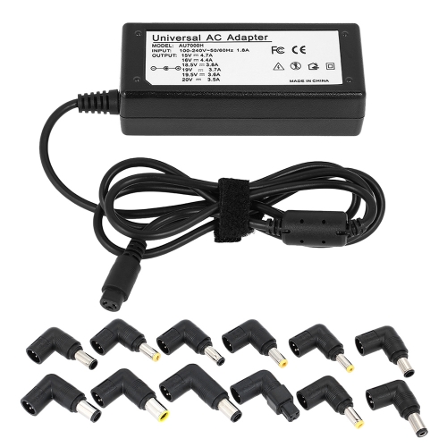 AU7000H 70 W Universel Ordinateur Portable AC Alimentation Adaptateur 15 V 16 V 18.5 V 19 V 19.5 V 20 V Multi Conseils pour HP Acer Sony Toshiba Samsung et La plupart des ordinateurs portables Noir