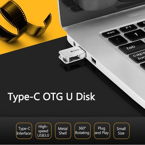 Kodak K223C 128G Type-C USB3.1 U Disk Metal Portable USB Flash Drive Mini Memory Stick Car Pen Drive