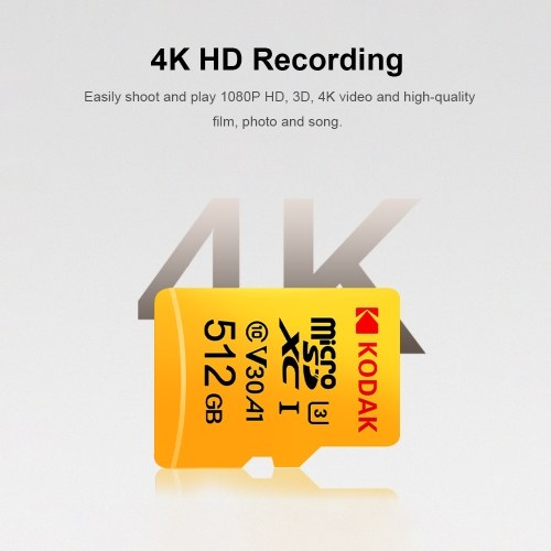 

Kodak Micro SD Card 128GB TF Card U3 A1 V30 Memory Card 100MB/s Reading Speed 4K Video Record