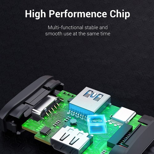 CS@ Vention USB-C to HDMI/VGA/1USB-A/ PD Cable 4-in-1 Multi Function 0.15M. Space Grey (TFAHB)