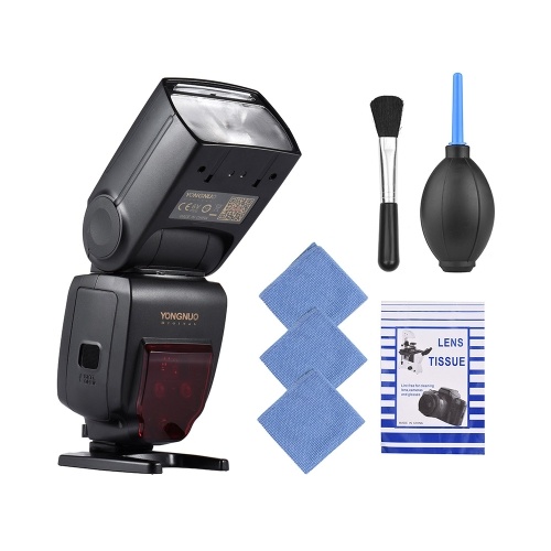 YONGNUO YN685 i-TTL HSS 1/8000s GN60 2.4G Wireless Flash for Nikon DSLR Cameras with Lens Brush+ 3pcs Cleaning Cloth+ Air Blower+ Optical Cleaning Tissue