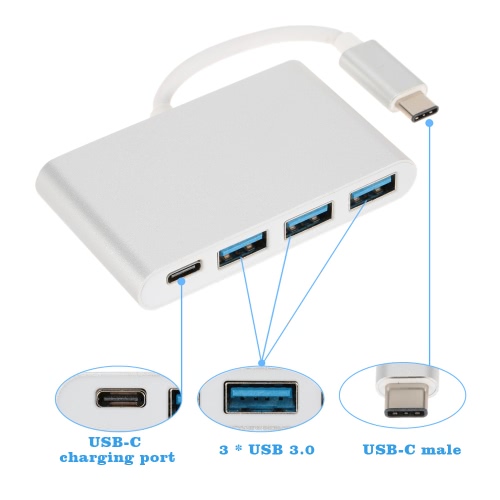 

UBS 3.1 тип C 3 USB 3.0 + USB-C порта КОНЦЕНТРАТОРА OTG адаптер кабель для зарядки для для новых MacBook 12 «Google Chromebook пик