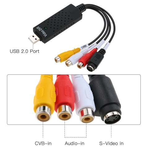 

USB 2.0 DVR Video Audio Camera CCTV Capture Recorder Adapter Card for Win 7/8/10/2000, for Win XP/Vista for PC Laptop