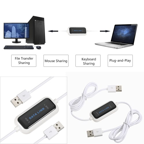 

USB PC to PC Data Sync Link 2 Port USB Smart KM Keyboard Mouse Switch File Transfer Cable for PC Laptop
