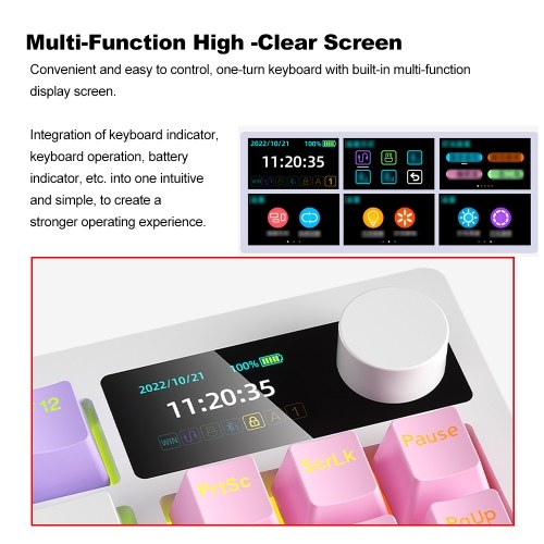 Wireless Mechanical Keyboard K87 Keyboard RGB Mechanical Keyboard  Three Mode Connectivity  18 Lighting Effects  Hot Swap  High Capacity Battery  DIY Software Support  for PC Gaming and Typing (Red Switch) 
