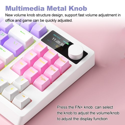 Wireless Mechanical Keyboard K87 Keyboard RGB Mechanical Keyboard  Three Mode Connectivity  18 Lighting Effects  Hot Swap  High Capacity Battery  DIY Software Support  for PC Gaming and Typing (Red Switch) 