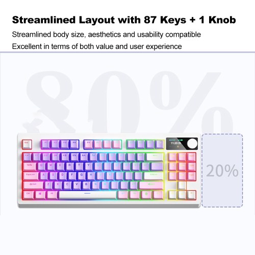 Wireless Mechanical Keyboard K87 Keyboard RGB Mechanical Keyboard  Three Mode Connectivity  18 Lighting Effects  Hot Swap  High Capacity Battery  DIY Software Support  for PC Gaming and Typing (Red Switch) 