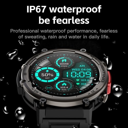 Smart Watch 1.45-inch High-Clear Screen Sports Health Monitoring Sleep Monitor Watch IP67 Waterproof BT5.0 Call 9 Days Long Usage Time Multi-sport Modes for Men Women Health Monitor Watch 
