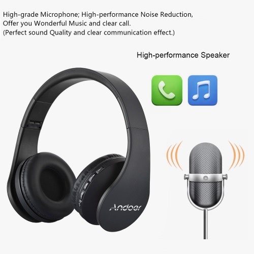 

Andoer BT Headphone Wireless Stereo BT 4.1 Headset 3.5mm Wired Earphone MP3 Player TF Card FM Radio Hands-free Gold + DIY Tri Fidget Spinner