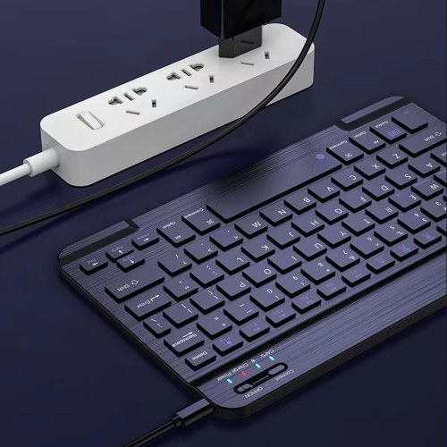 10-inch Wireless BT Keyboard Three-system Universal Colorful Rechargeable BT Keyboard Mobilephone Tablet Universal Keyboard 