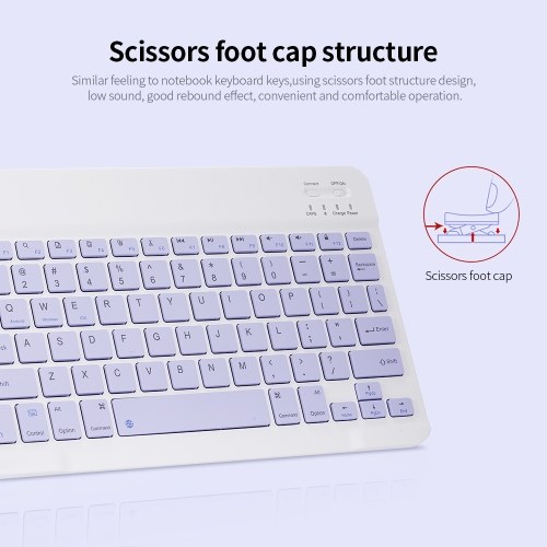 10-inch Wireless BT Keyboard Three-system Universal Colorful Rechargeable BT Keyboard Mobilephone Tablet Universal Keyboard 