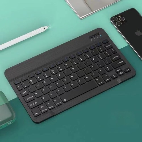 10-inch Wireless BT Keyboard Three-system Universal Colorful Rechargeable BT Keyboard Mobilephone Tablet Universal Keyboard 