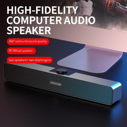 

G20 BT Speaker High-fidelity Computer Audio Speaker Multifunctional 4D Stereo Loudspeaker Computer Desktop Speaker Black