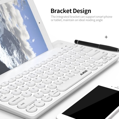 

Ajazz 320i Wireless Keyboard 2.4GHz Wireless BT Dual-mode Keyboard Ergonomic Keyboard 79 Keys Keyboard with Bracket Black