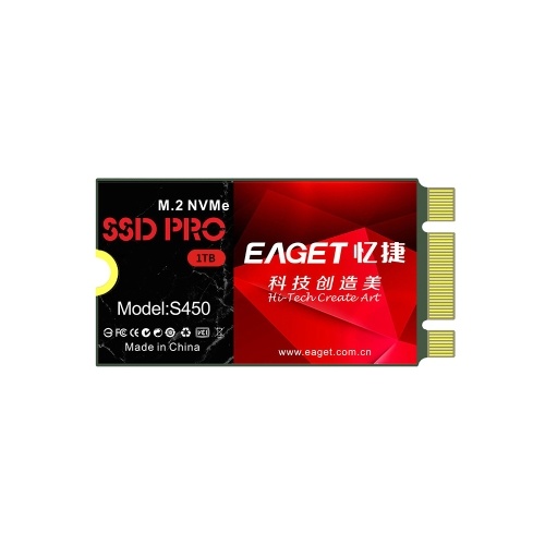 

EAGET S450 SSD M.2 PCIe NVMe Solid State Drive High Speed Transmission Compact Slient Shockproof SSD for PC Laptop