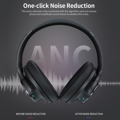 

LK AC300 BT Headset Wireless BT 5.0 Active Noise Reduction Gaming Office Entertainment Headphone ANC Headset Black