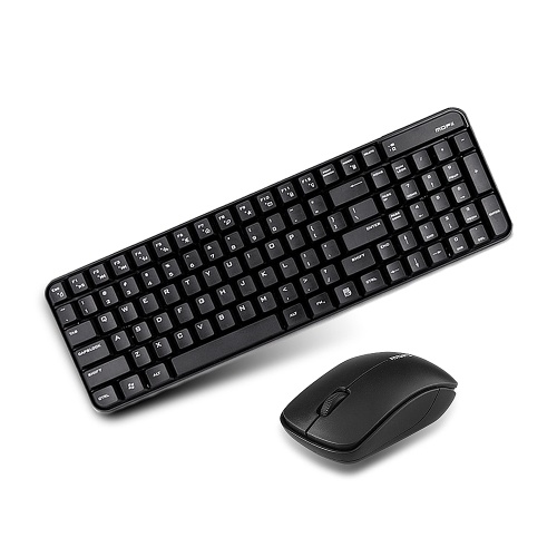 Mofii X190 Wireless Keyboard Mouse Combo 2.4G Wireless Keyboard Mouse Set Diseño compacto Plug and Play para PC Laptop Negro